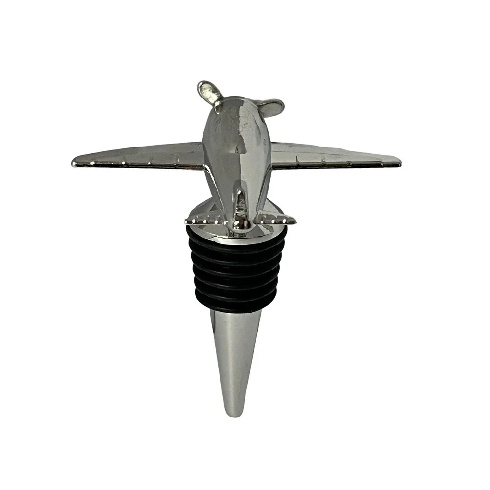 Airplane Wine Stopper - Preserve Freshness in Style - Unique Metal Bottle Sealer